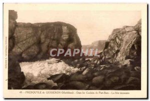 Old Postcard Quiberon (Morbihan) for Presquile In Corridors From Port Bara