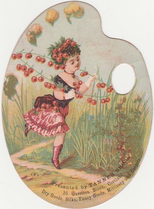 Palette Style Victorian Die-Cut Trade Card Tanner Brothers Dry Goods Cortland NY