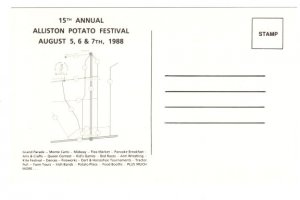 Alliston Potato Festival 1988, Map on  Back, Ontario