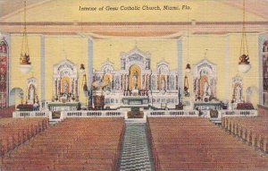 Florida Miami Interior Of Gesu Catholicc Church 1951