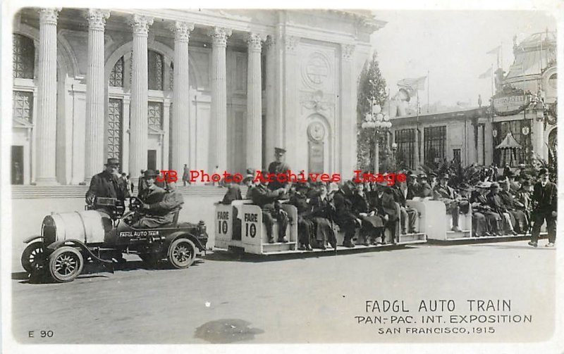 Pan Pacific Expo, PPIE, RPPC, Fadgl Auto Miniature Train, Photo No E 90