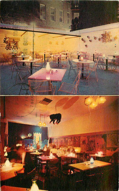 Cafe Azteca Mexican Restaurant Chicago Illinois 1966 Postcard Teich 5075