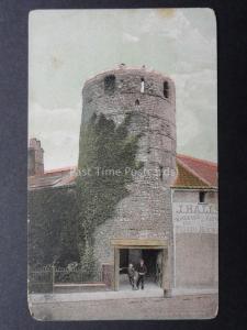 Norfolk Great Yarmouth Ancient Tower shows J.Balls Patato Merchant, Old Postcard