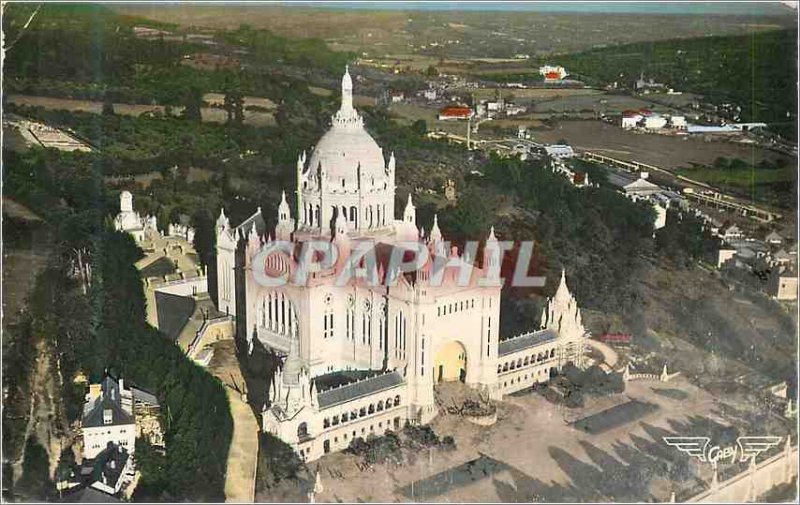 Modern Postcard Lisieux (Calvados) Basilica of France from Above