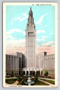 Cleveland  Ohio   New Union Station   Postcard