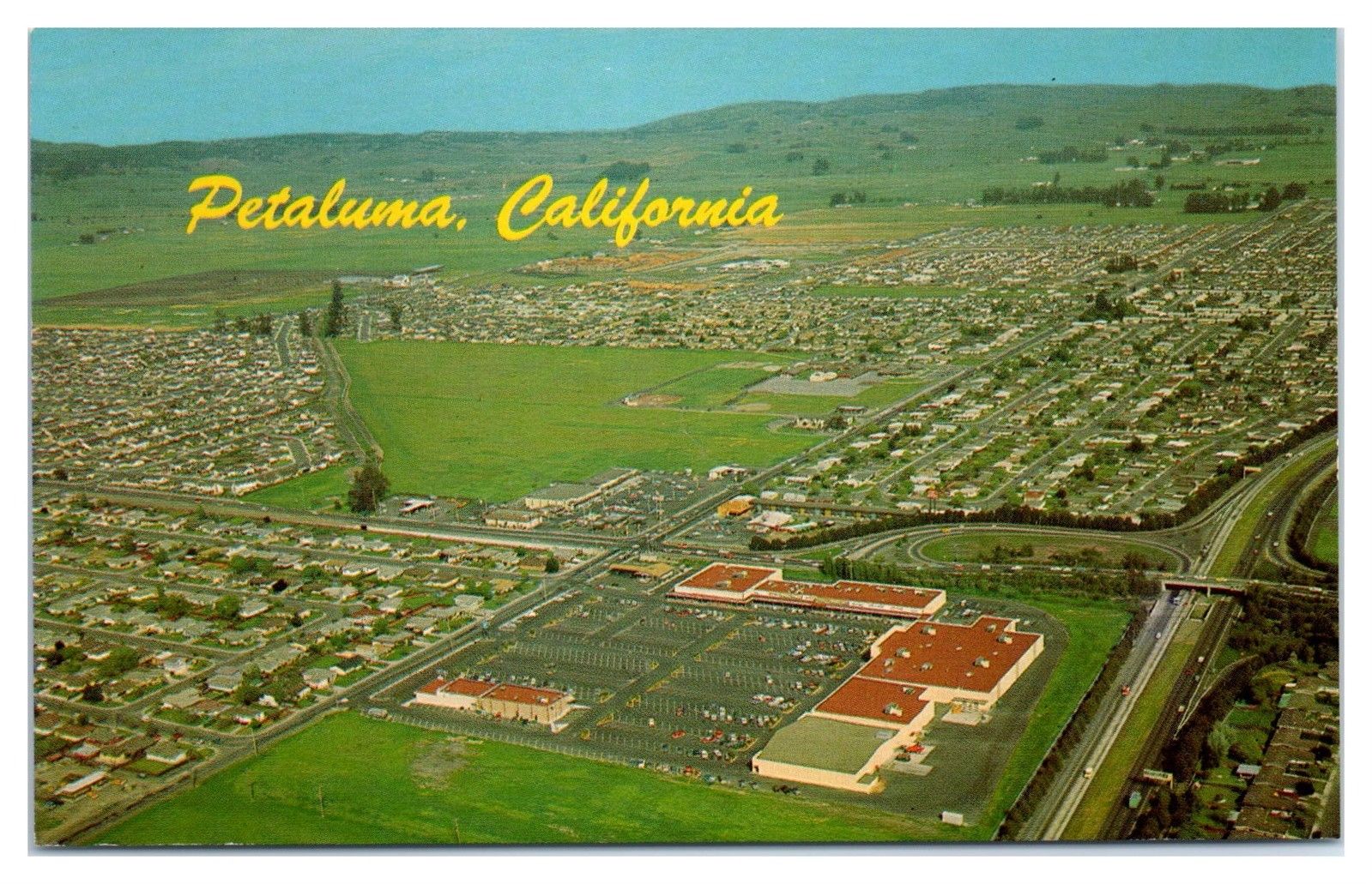 1970's Aerial View of Topanga Mall in Canoga Park Postcard