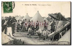 Militaria Camp of Mailly Old Postcard A row of tents