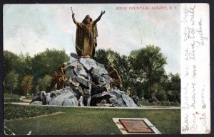 New York ALBANY Kings Fountain pm1907 Pub A. C. Bosselman - Und/B