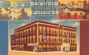 Linen Postcard Hotel Grand and Coffee Shop in Nebraska City, Nebraska~130826