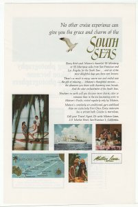 Matson Cruise Line - Vintage Ad 1960's (Holiday in the South Seas)
