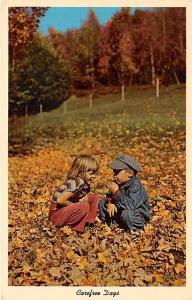 Carefree Days Kids in leaves Child, People Photo Unused 