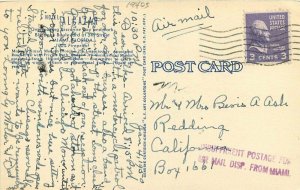 Autos 1940s Hotel Alcazar Miami Florida Postcard linen 6439