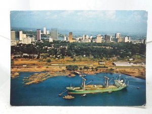 View of Tanker in the Bay Abidjan Ivory Coast South Africa Vintage Postcard