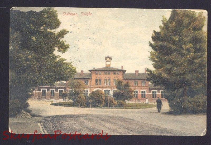 SKOJDE MACEDONIA STATIONEN RAILROAD DEPOT TRAIN STATION OLF POSTCARD