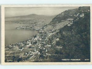old rppc AERIAL VIEW OF TOWN Territet - Montreux - Vaud Germany HM2234