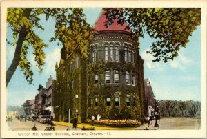 Harrison Hall County Building Chatham Ontario Canada WB Postcard VTG UNP 1c 