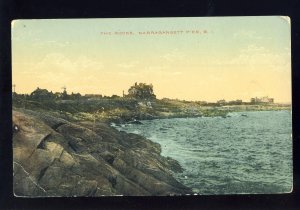 Narragansett Pier, Rhode Island/RI Postcard, The Rocks