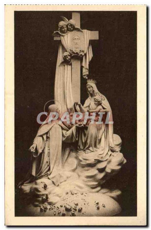 Old Postcard The Chapel of the Carmelite nuns of Lisieux carves Group dominat...