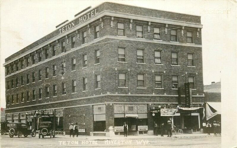 WY, Riverton, Wyoming, Teton Hotel, RPPC