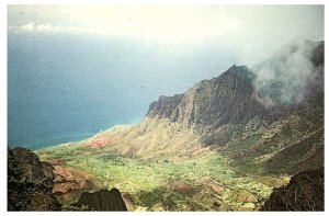 Kalalau Lookout Ocean View Thru Fog Napali Coast Kauai United Airlines Postcard