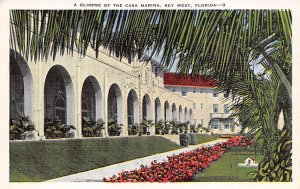 Glimpse of Casa Maria Key West FL Postcard