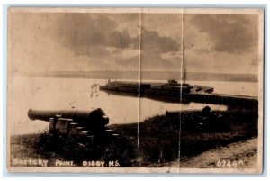 1929 Battery Point Harbor Cannon Digby Nova Scotia Canada  RPPC Photo Postcard