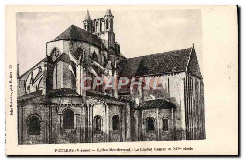 Old Postcard Poitiers Church Montierneuf The Roman Chevel