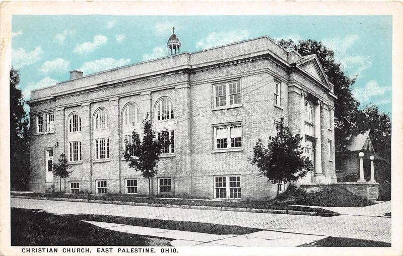 Ohio Postcard c1910 EAST PALESTINE Christian Church Columbiana County