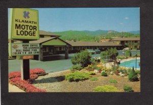 CA Klamath Motor Lodge Motel Yreka California Postcard Gary Maureen Atchley