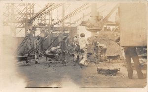 F92/ Occupational RPPC Postcard c1910 Work Crew Wheelbarrows 16