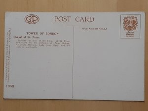 Postcard UK ENG Tower of London Chapel of St. Peter