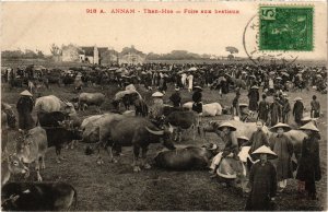 PC ANNAM THAN-HOA FOIRE AUX BESTIAUX ETHNIC TYPES VIETNAM INDOCHINA (a36709)