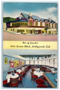 c1940 Multi-View Bit Sweden Building Hollywood California CA Unposted Postcard