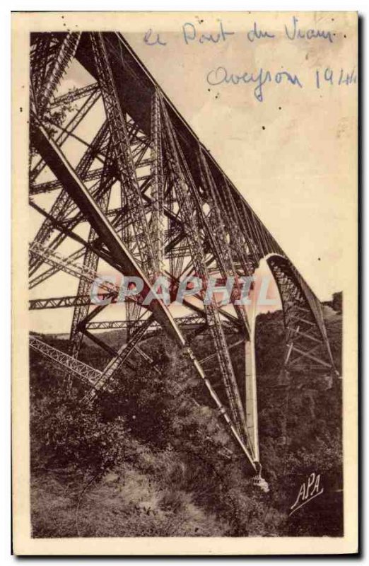 Postcard Old Bridge Gorges Viaur Viaduct Viaur in profile
