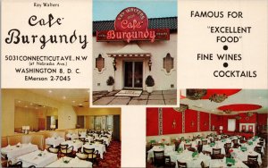 Cafe Burgundy Washington DC Postcard PC431