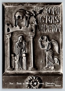 Pisa Duomo Bronze Door Annunciation Bonanno Pisano Real Photo Postcard Italy