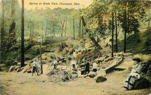 Postcard Cleveland Ohio Spring Wade Park bicycles Braun 23-2820