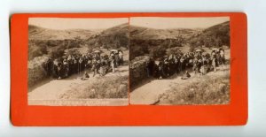 476199 ISRAEL Palestine Jehoshaphat Valley Russian pilgrims Timon STEREO PHOTO