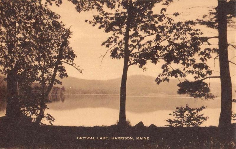 Harrison Maine Crystal Lake Waterfront Antique Postcard K89553