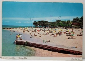 Doctors Cave Beach, Montego Bay 1973 Jamaica to Conn USA Postcard A12