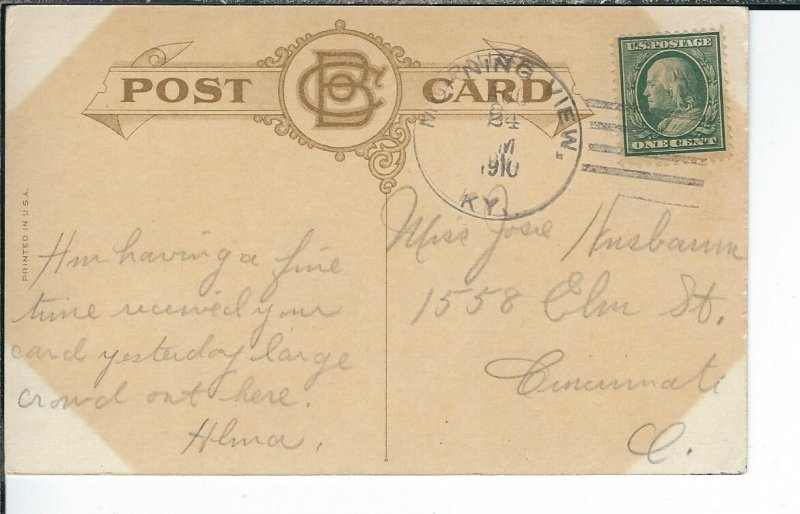AX-028- Good Bye, artist E.H. Kiefer, Golden Age Postcard, 1907-1915 Vintage