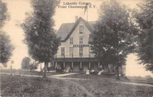 Point Chautauqua New York birds eye view Lakeside Cottage antique pc ZE686340