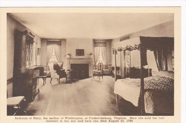 Virginia Fredericksburg Bedroom Of Mary In Home Of Mary Mother Of George Wash...