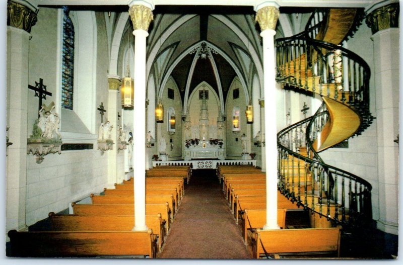 Postcard - View of Chapel interior, Loretto Chapel - Santa Fe, New Mexico