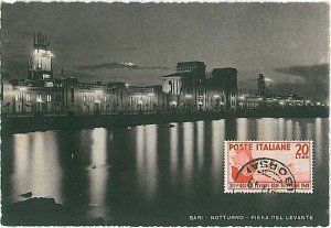 34285 vintage BARI City POSTCARD - Fiera Levante 1949 - NIGHT-