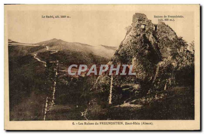 Old Postcard Chateau Freundstein Ruins