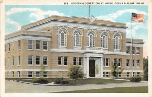 F72/ Coeur d'Alene Idaho Postcard 1938 Kootenai County Court House