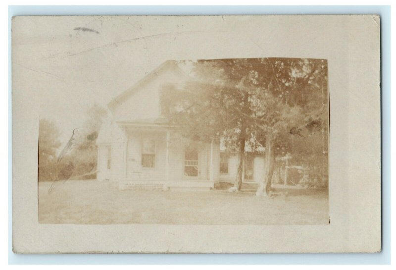 1910 Victorian House Morning Sun Iowa IA RPPC Photo Antique Postcard