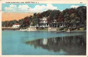 Asbury Park New Jersey Deal Lake Waterfront Antique Postcard K71189
