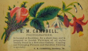 1870's-80's E.M Campbell Photographer Boothbay, ME Flowers P50